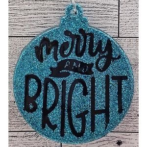 Shiny Blue Resin Ornament/Tag 3" RANDOM SELECTION (Set of 6)